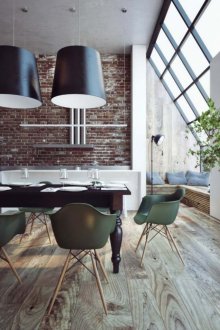 Тапет под тухла върху кухненска престилка