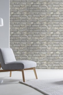 Сив тухлен тапет