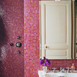 Баня 9 кв. м с розова мозайка