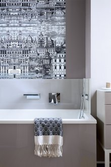 Баня 9 кв. м сиво бежово