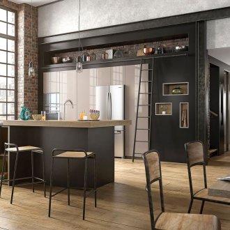 Местоположението на хладилника в голямата кухня