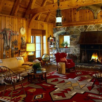 Яркочервен килим за индиански щампи