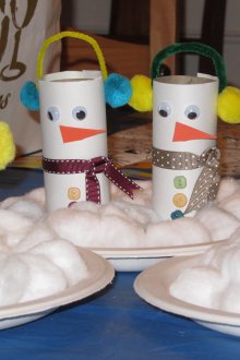 Хартиена цилиндър Снежен човек