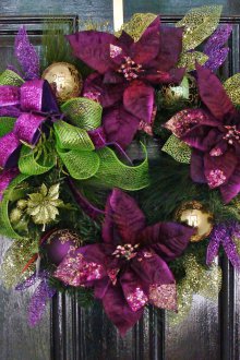 Коледен венец лилав