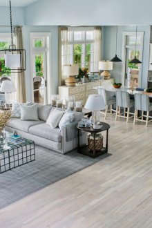 Сиво-синя всекидневна