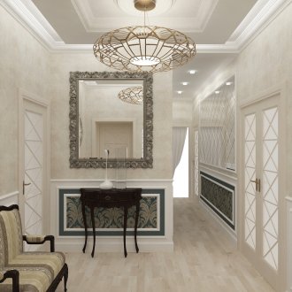 Малко огледало в рамка от ковано желязо в коридора