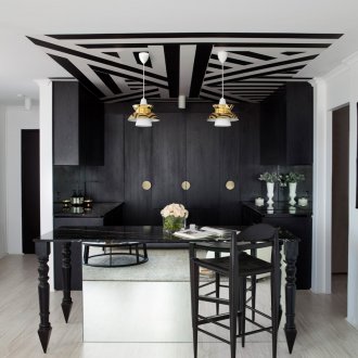 Монохромна кухня 14 кв. m