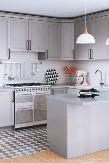 Кухня 14 кв. м сиво