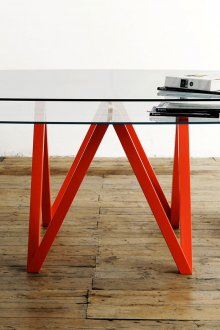 Convenient coffee table with two shelves