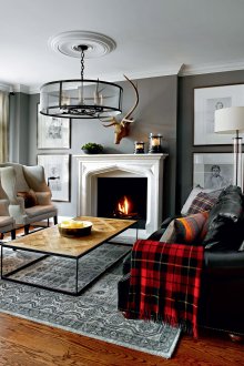 Rectangular metal and wood coffee table