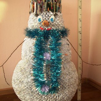 Оригами снежен човек