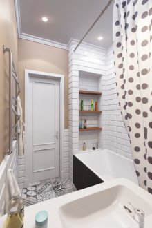 Bilik mandi tanpa tandas dengan jubin bata