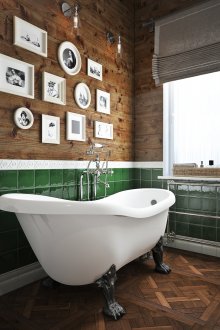 Bilik mandi gaya retro tanpa tandas