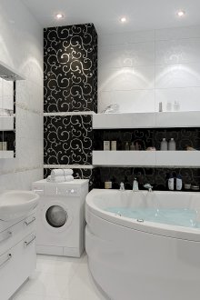 Bilik mandi berjubin tanpa tandas