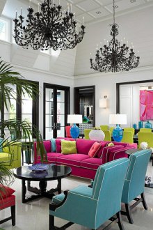 Цветовата комбинация от мебели в интериора