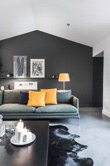 Комбинацията от сиво и жълто в интериора