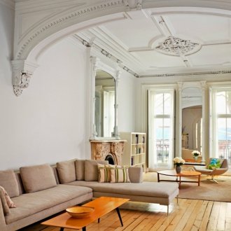 Комбинацията от светли цветове в интериора