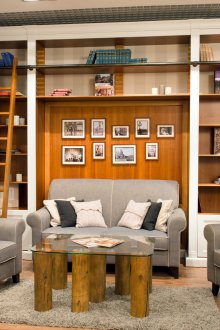 Beautiful coffee table made of wood and glass