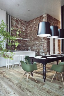 Маслинови столове в кухнята