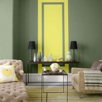 Маслинено жълт интериор