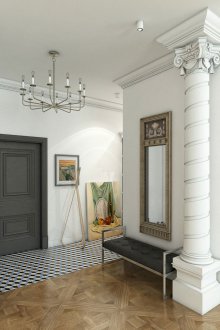 Колона с мазилка от мазилка във вътрешността