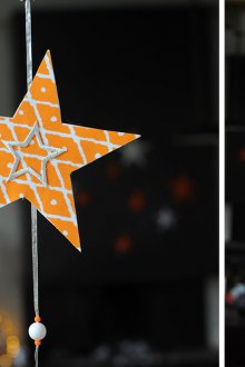 Garland Tahun Baru dengan bintang-bintang