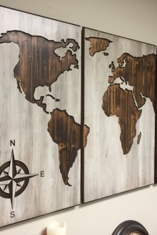 Декоративен панел с карта на света