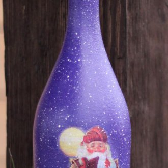 Домашен декупаж за бутилка шампанско за нова година