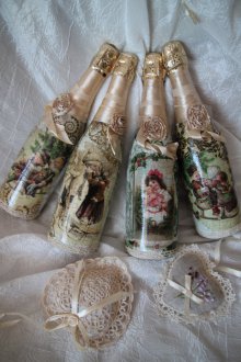 Декупаж за бутилка шампанско за Нова година