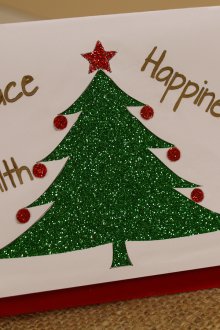 Коледна картичка с блясъци