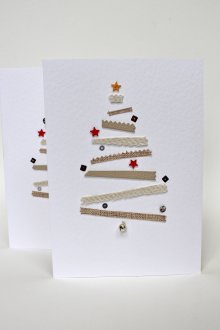 Коледна картичка, направена от филийки