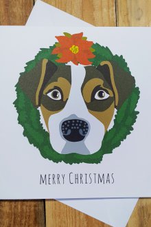 Новогодишна карта с куче