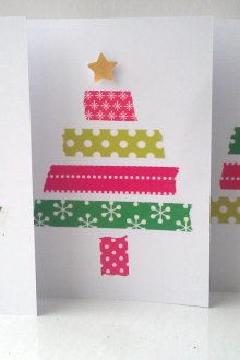 Картичка за Нова година от декоративна лента