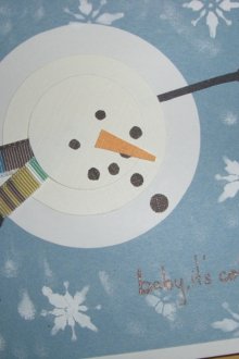 Новогодишна карта със снежен човек