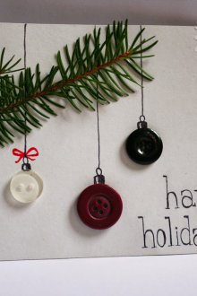 Картичка за Нова година със смърчов клон