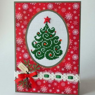 Новогодишна картичка с бродерия