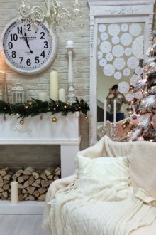 Blanca Navidad chimenea fuera de la caja