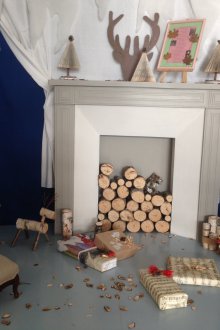 Weihnachtskamin aus der Box und Trockenbau