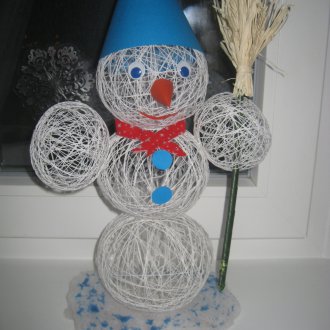 Как да направите снежен човек от конец