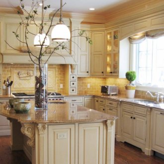 Кухненски цвят ванилия със лепенка