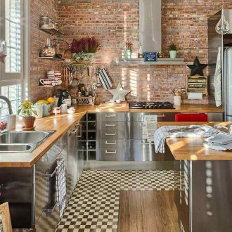 Тухлена стомана кухня