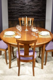 Solid wood round table