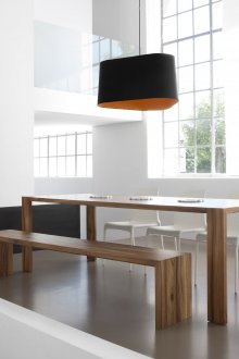 Solid wood table in minimalism style