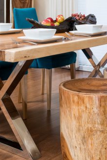 Solid wood table in modern style