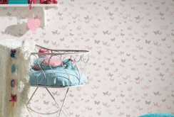 Children's wallpaper with butterflies