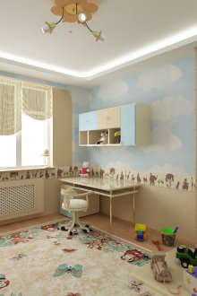 Kindertapete mit Wolken