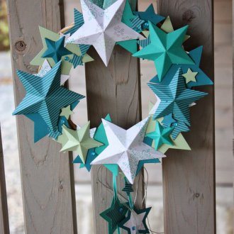 Коледен венец от хартия