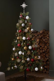 Украса на коледно дърво със снежинки