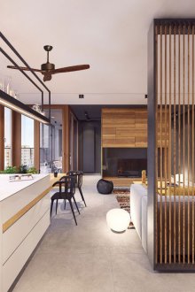 Tree in the interior of a studio apartment