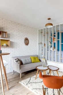 Shelving in a studio apartment